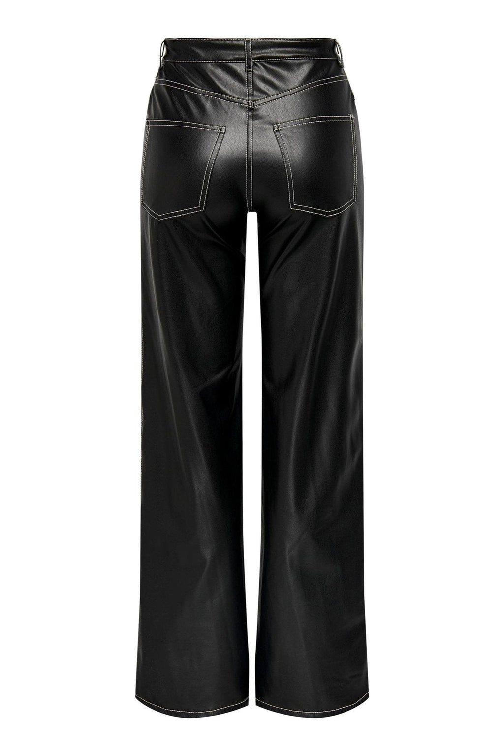 Juicy Wide Faux Leather Bukser - Sort