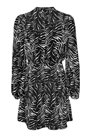 Mille Wrap Klänning - Black Vibrant Zebra