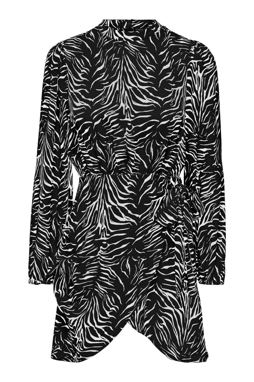 Mille wrap klänning - zwarte levendige zebra