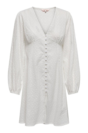 Freya V-Neck Kjole - Cloud Dancer