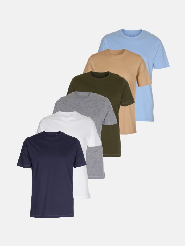 Biologisch Basic T-shirts - Package Deal 6 pcs. (e-mail)