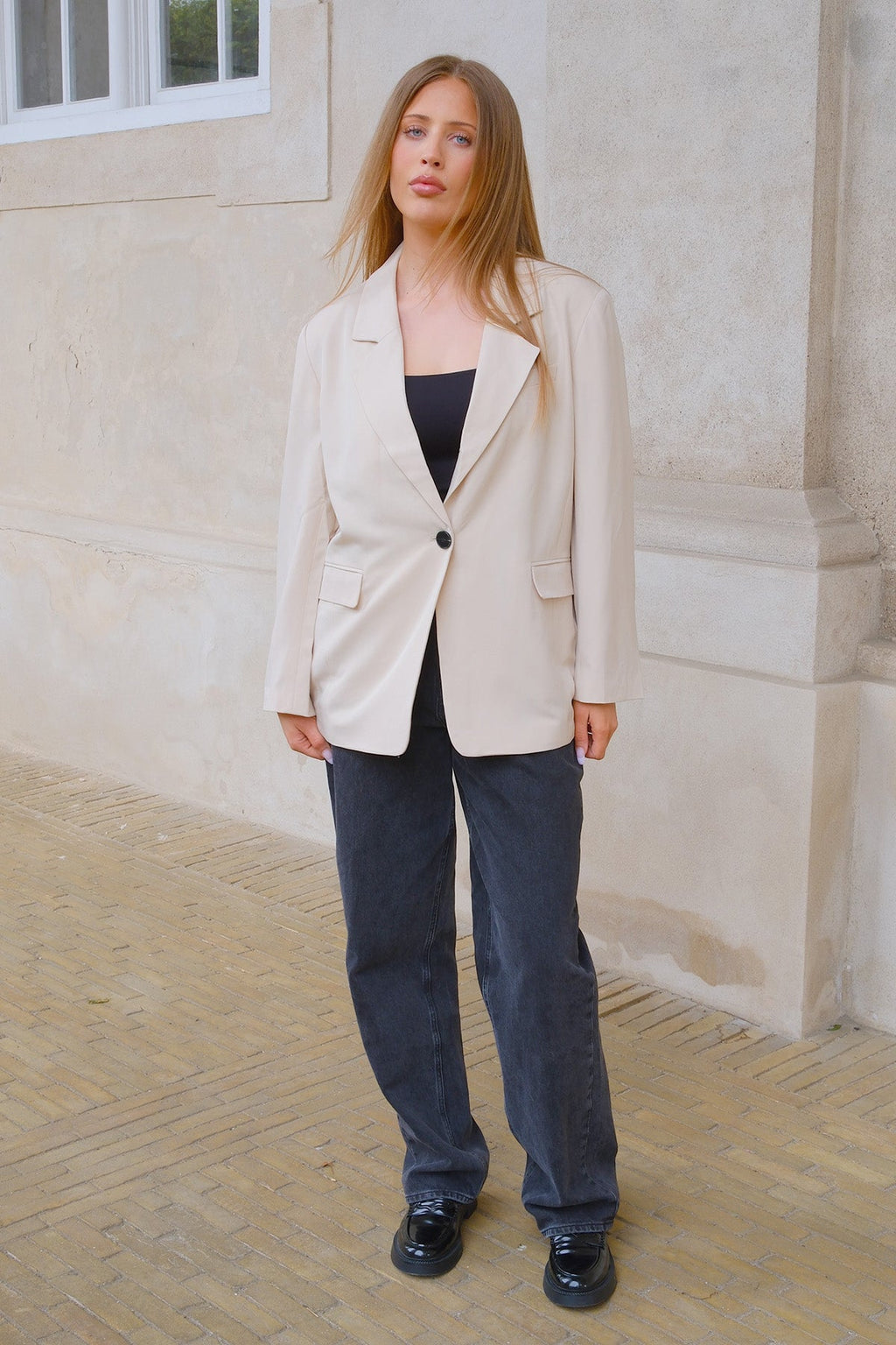 Oversized blazer - beige