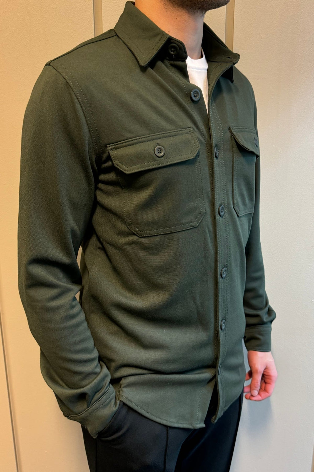 Performance Regular Overshirt - Dark Olive