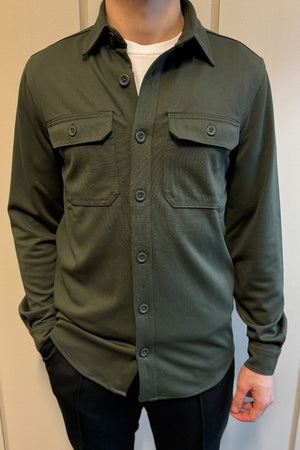 Performance Regular Overshirt - Dark Olive