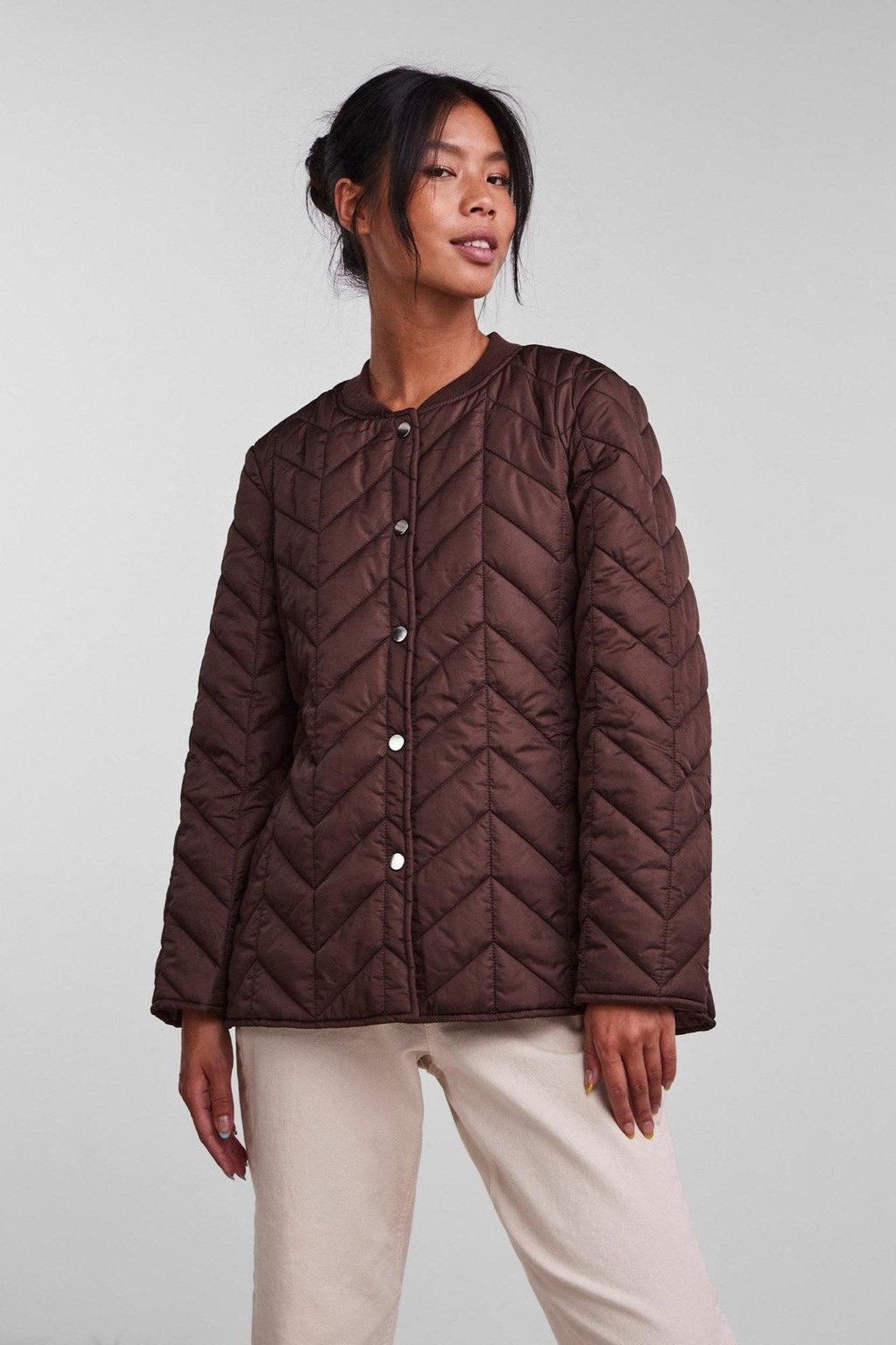 Fawn Short Quilted Jacket - Chacory Coffee