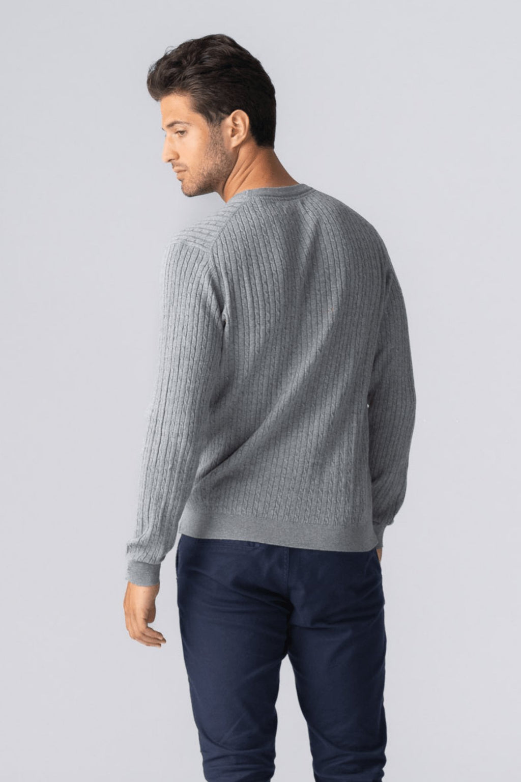 Pullover Cable Knit - Gray Melange