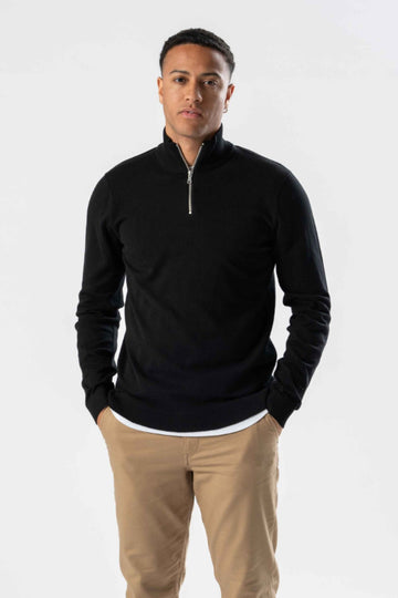 Pullover Half Rits - Zwart