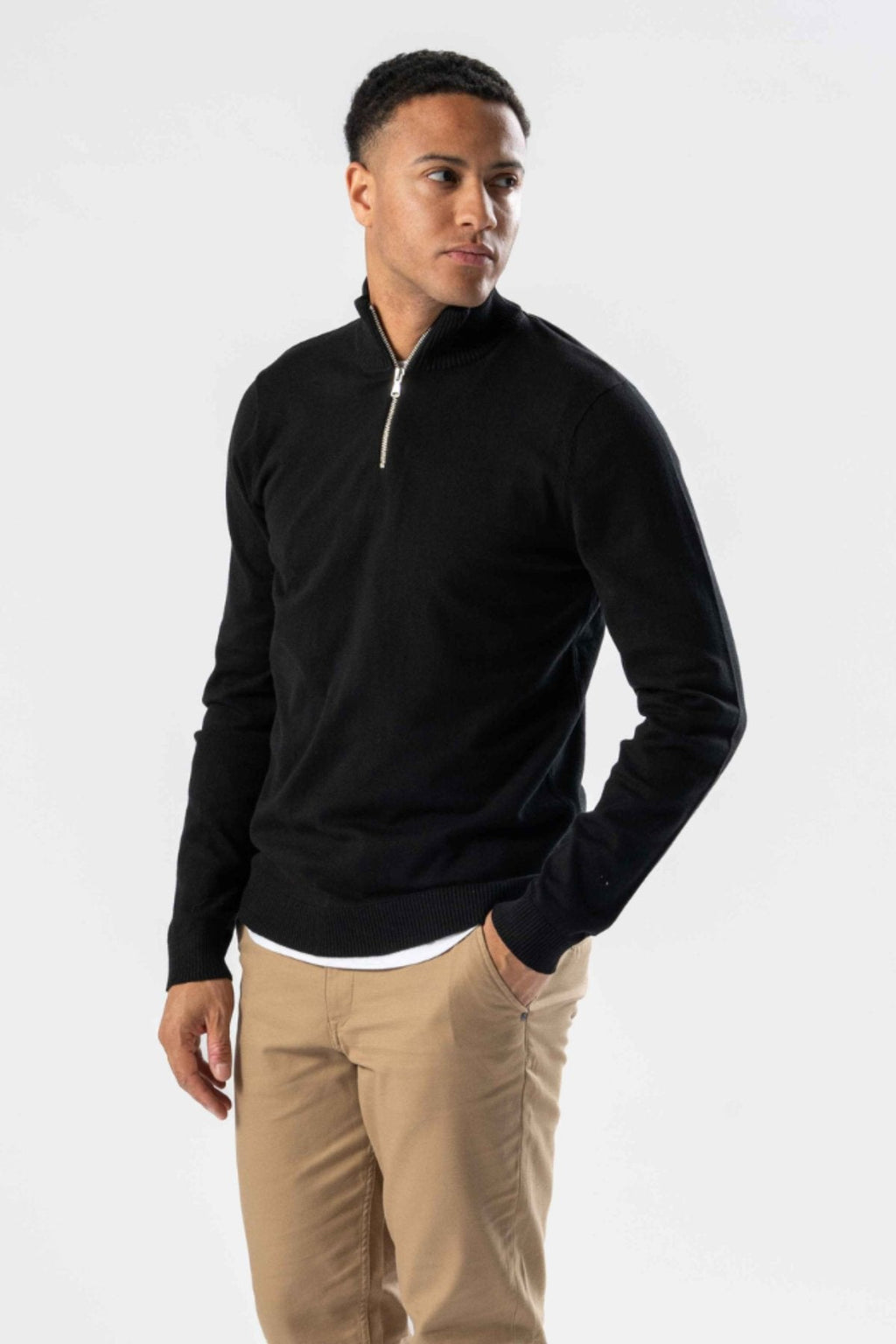 Pullover Half Rits - Zwart