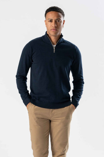 Pullover Half Rits - Navy