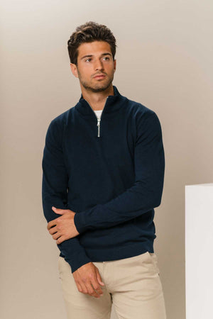 Pullover Half Rits - Navy