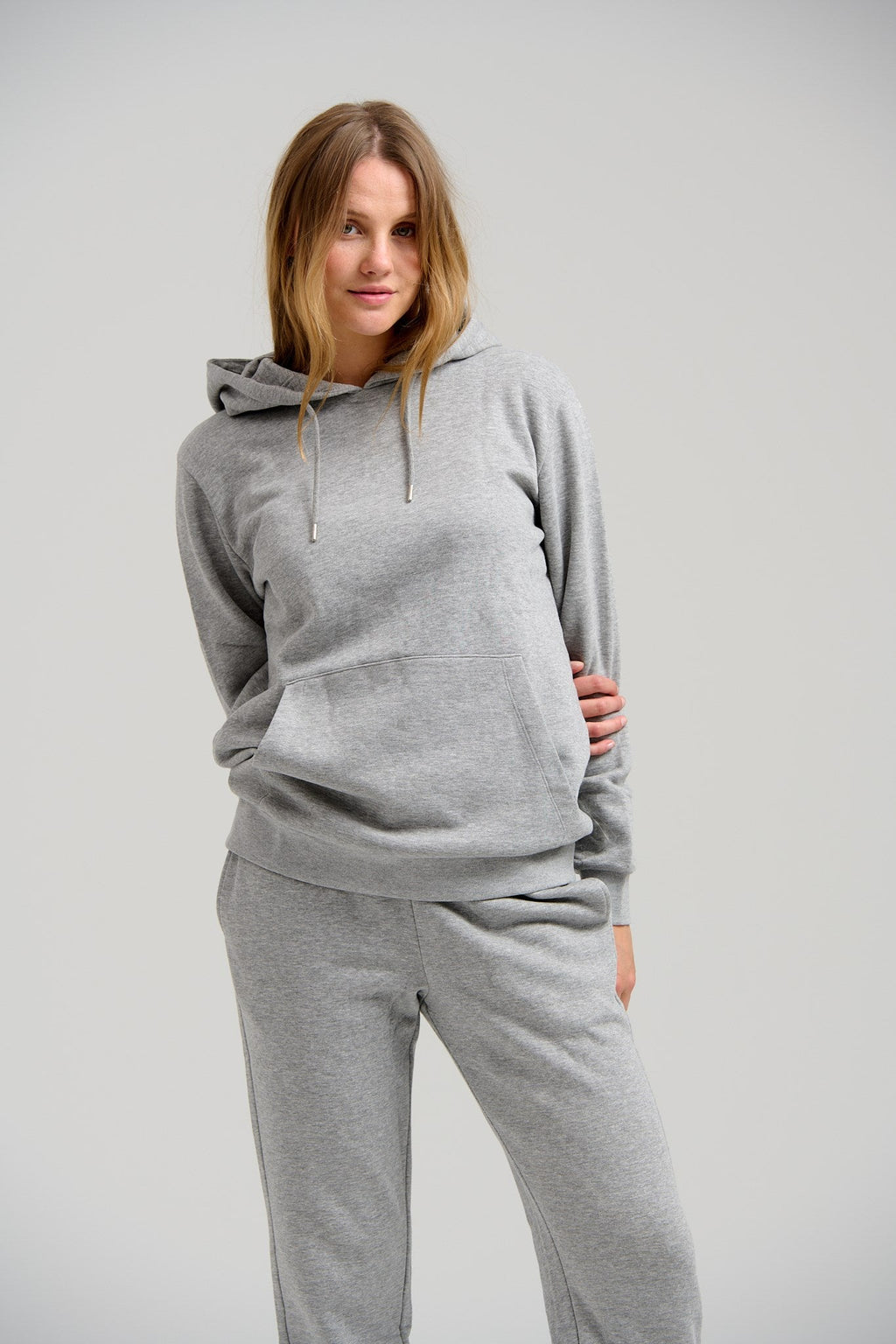 Basic Hoodie Sweat - Light Gray Melange