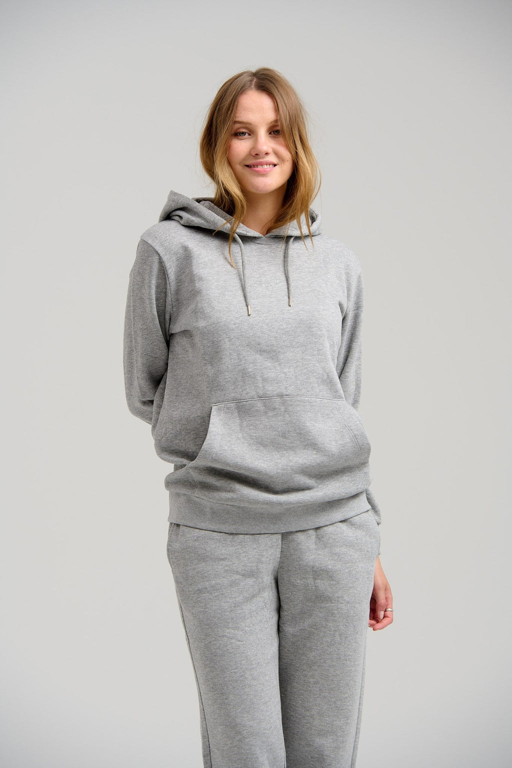 Basic Hoodie Sweat - Light Grey Melange