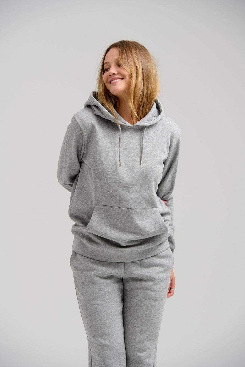 Basic Hoodie Sweat - Light Grey Melange