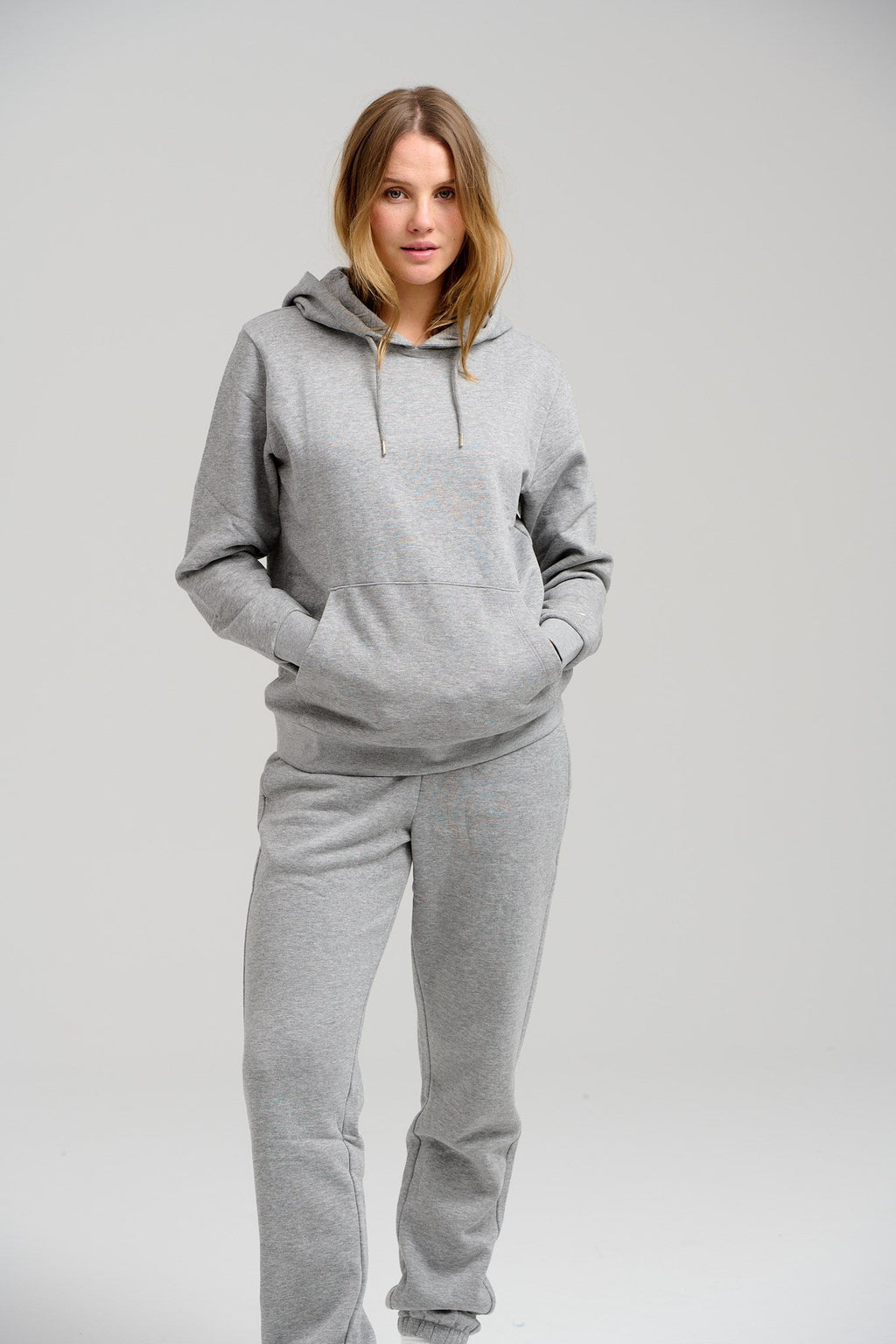 Basic Hoodie Sweat - Light Gray Melange