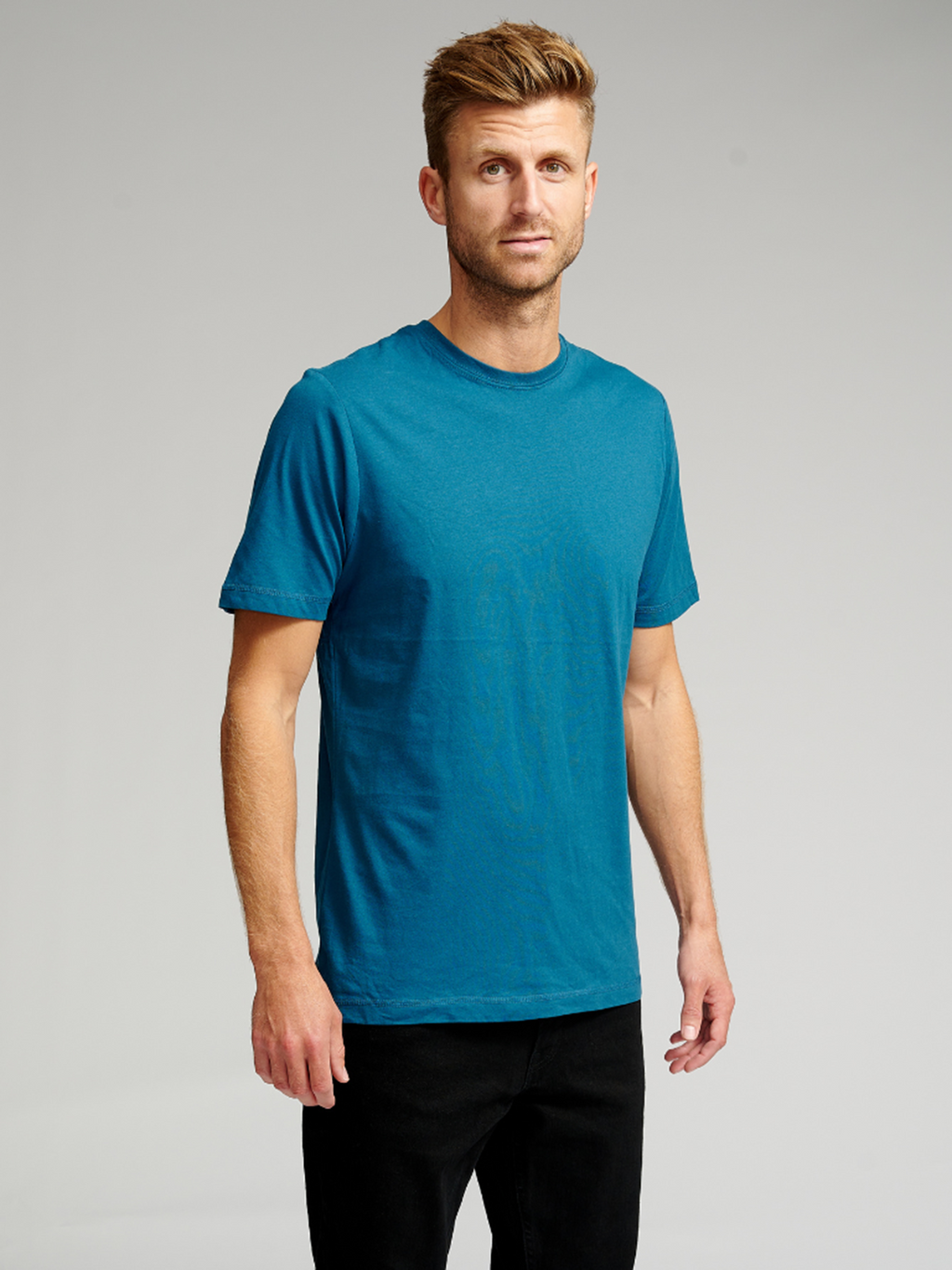 Biologisch Basic T -shirt - benzine blauw