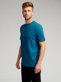 Biologisch Basic T -shirt - benzine blauw