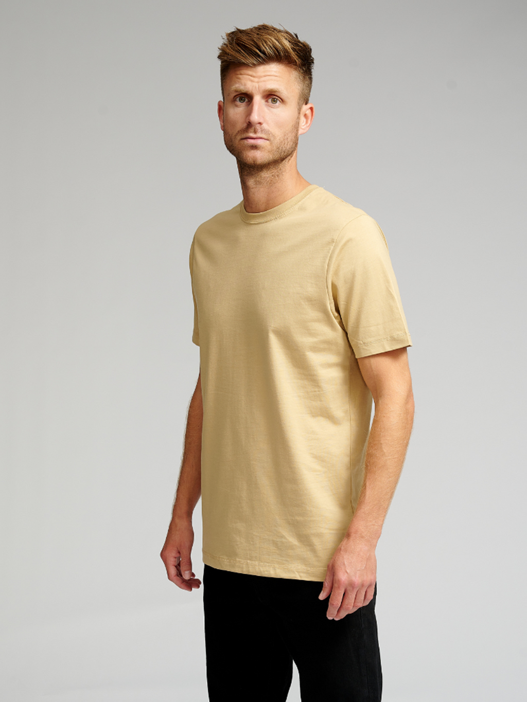 Biologisch Basic T -shirt - Beige