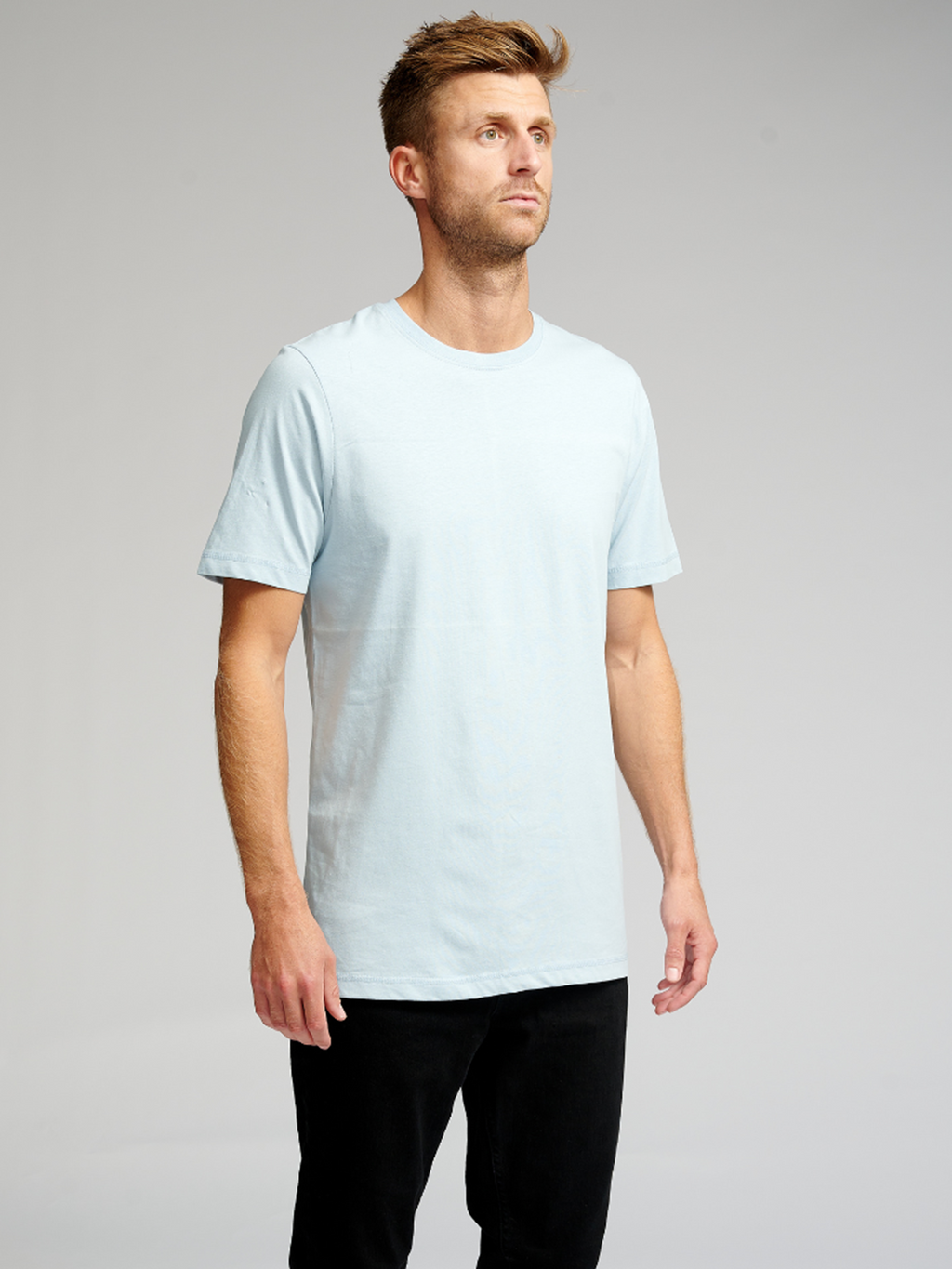 Biologisch Basic T -shirt - lichtblauw