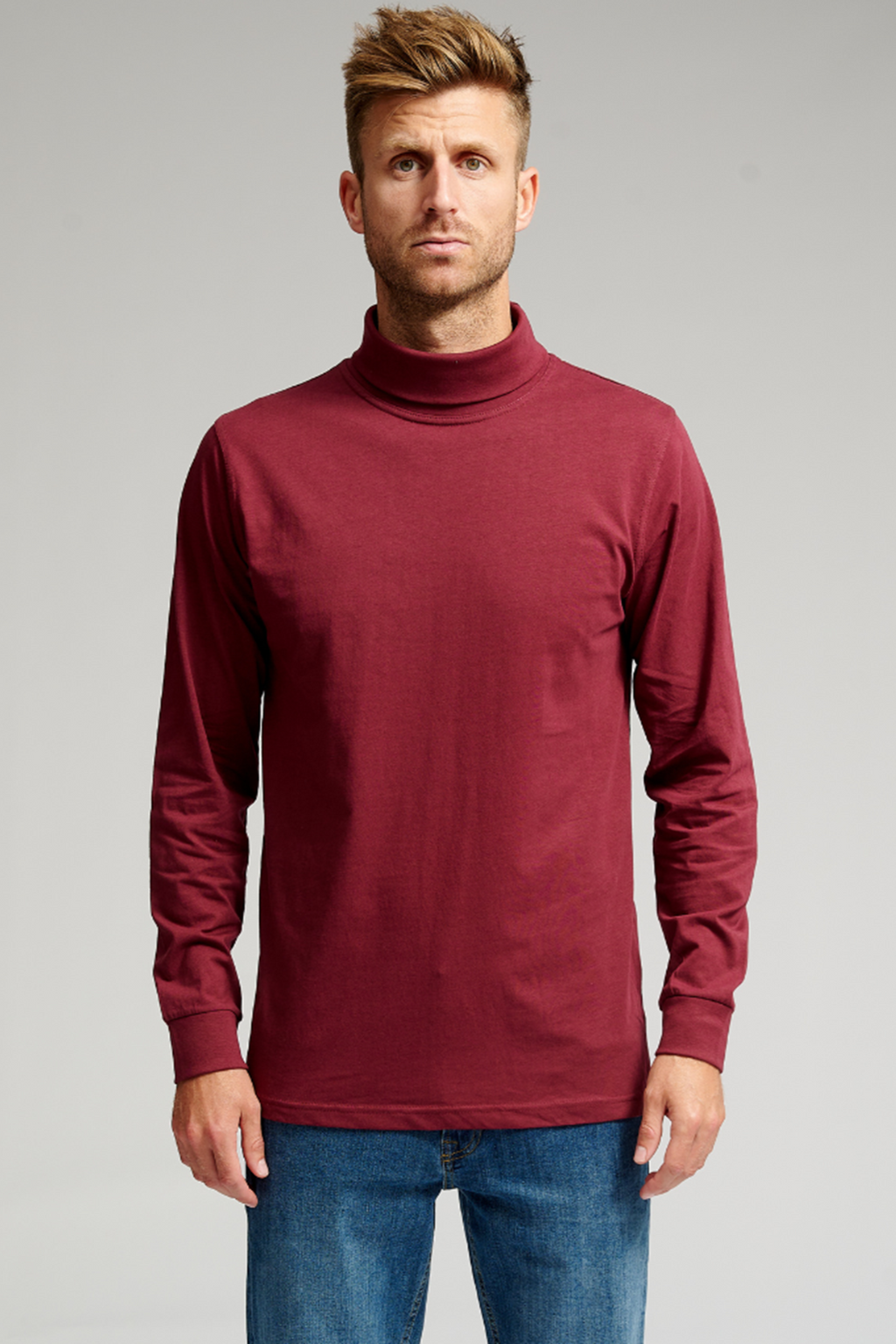 Roll Collar Sweater - Bourgondië Red