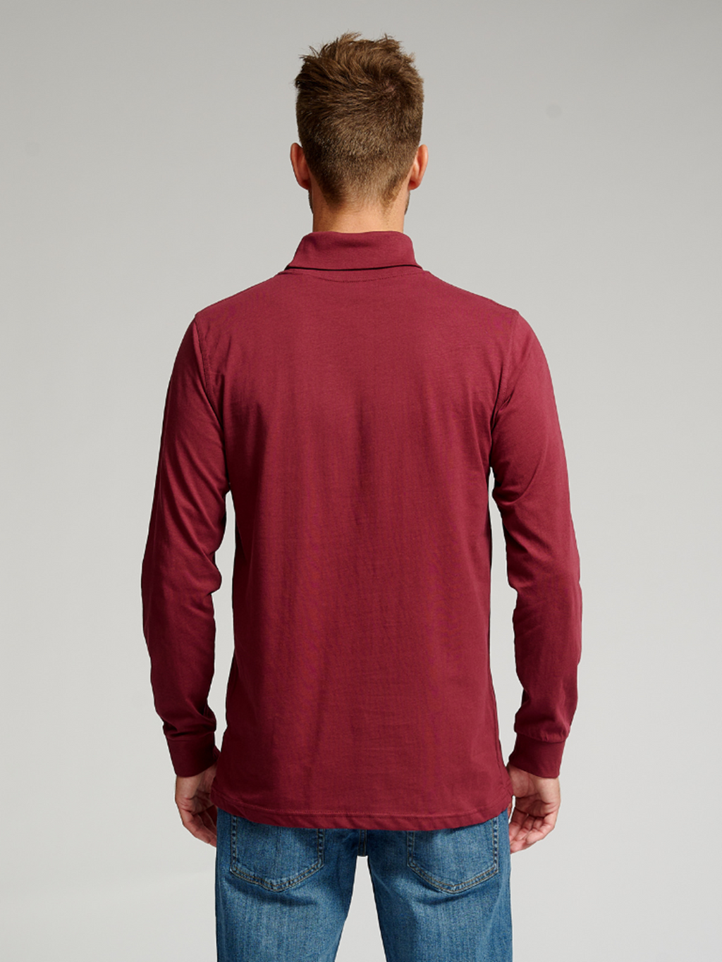 Roll Collar Sweater - Bourgondië Red