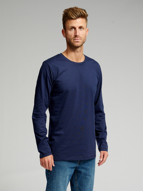 Basic T-shirt met lange mouwen-marine