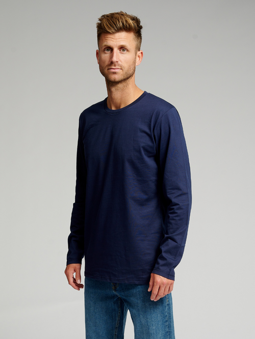 Basic Long - sleeved T-shirt - Navy - TeeShoppen Group™