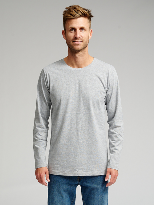 Basic T-shirt met lange mouwen-grijs