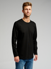 Basic T-shirt met lange mouwen-zwart