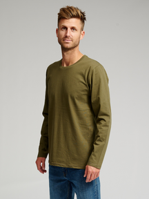 Basic T-shirt met lange mouwen-Army Green