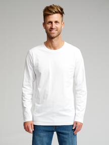 Basic T-shirt met lange mouwen-wit