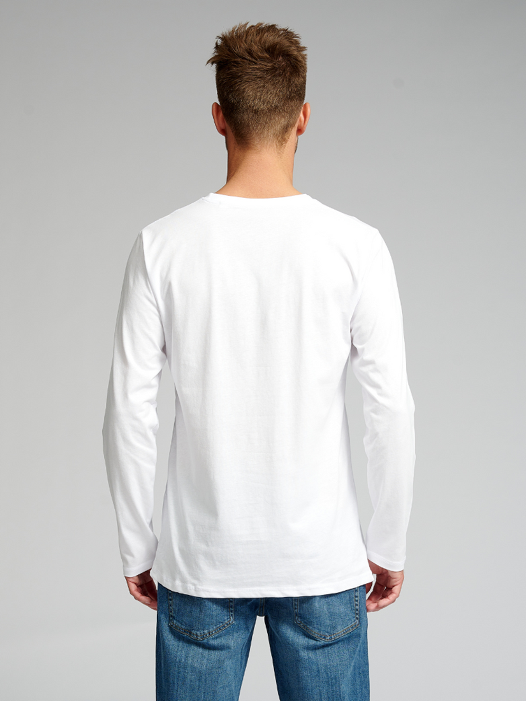 Basic T-shirt met lange mouwen-wit