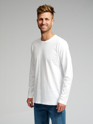 Basic T-shirt met lange mouwen-wit