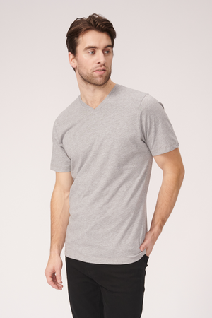 Basic V-neck t-shirt - Oxford Gray