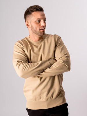 Basic Crewneck - Khaki - TeeShoppen - Sand/Beige