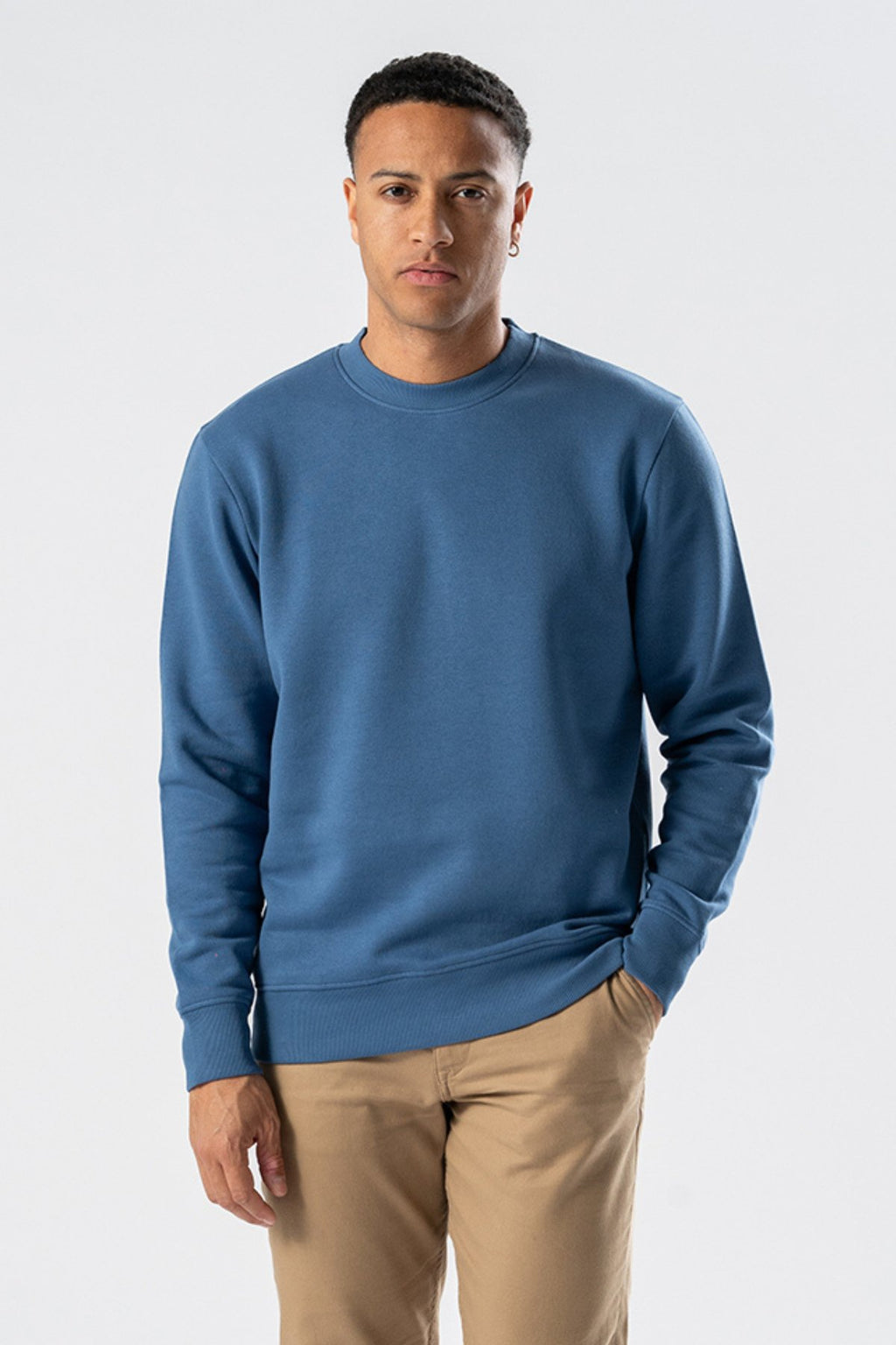 Sweatshirt Crewneck - Stoffig Blauw