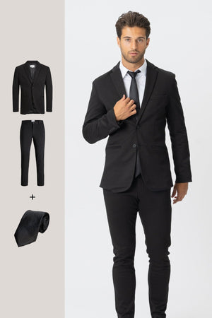 The Original Performance Suit™️ (Black) + Tie - Package Deal