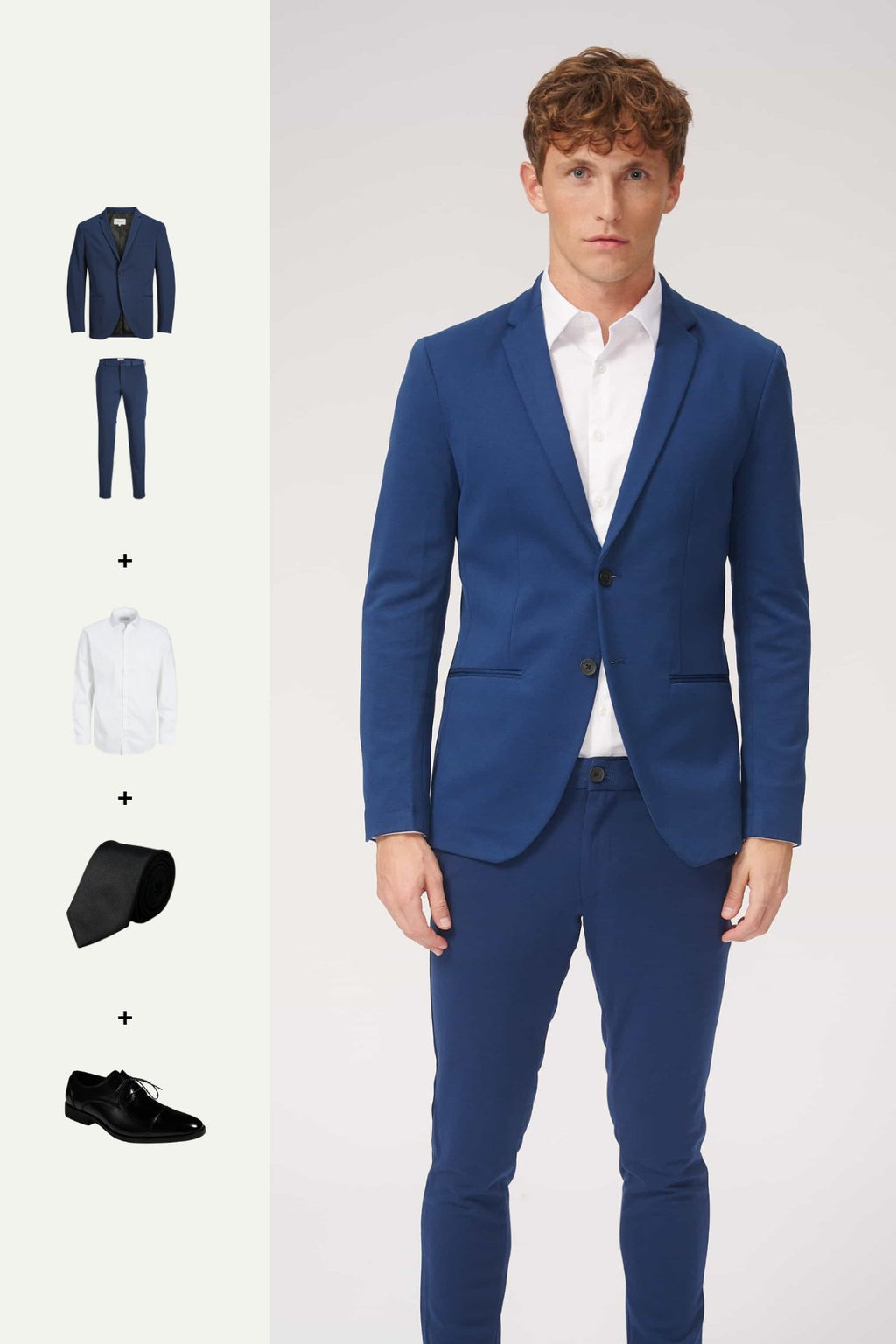 The Original Performance Suit (Blue) + Shirt, Tie & Derby Shoes - Package Deal