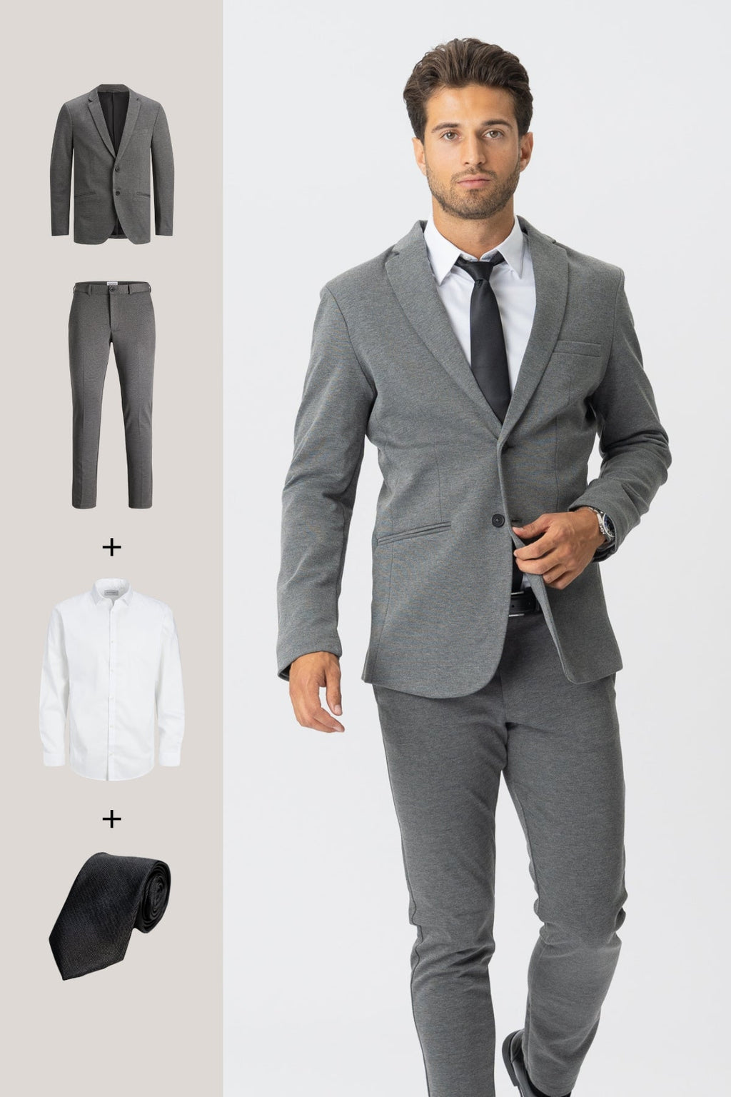 The Original Performance Suit™️ (Dark Grey) + Shirt & Tie - Package Deal