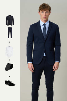 The Original Performance Suit (Navy) + Shirt, Tie & Derby Shoes - Package Deal