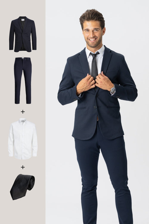 The Original Performance Suit™️ (Navy) + Shirt & Tie - Package Deal - TeeShoppen Group™