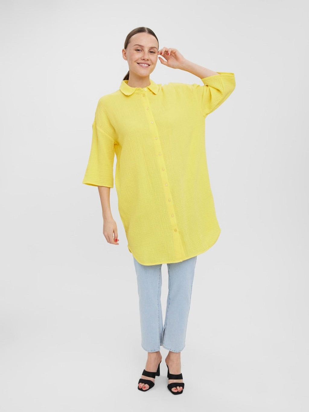 Natali 3/4 overshirt - geel