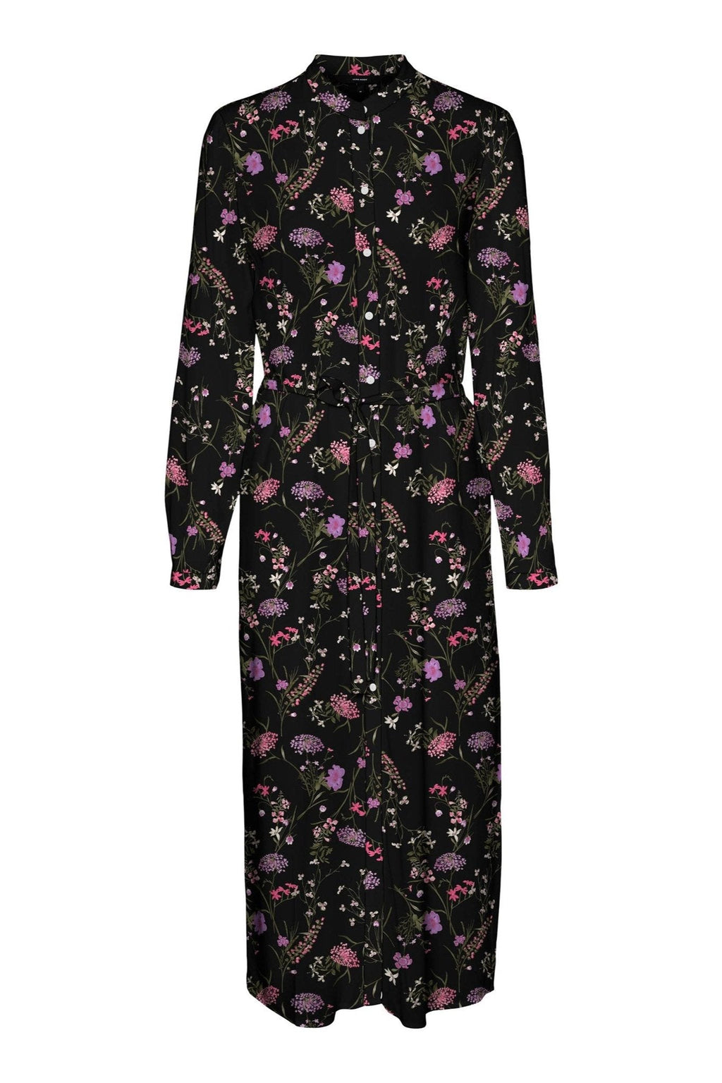 Gemakkelijke shirtjurk met lange mouwen - paars