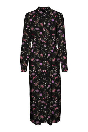 Gemakkelijke shirtjurk met lange mouwen - paars