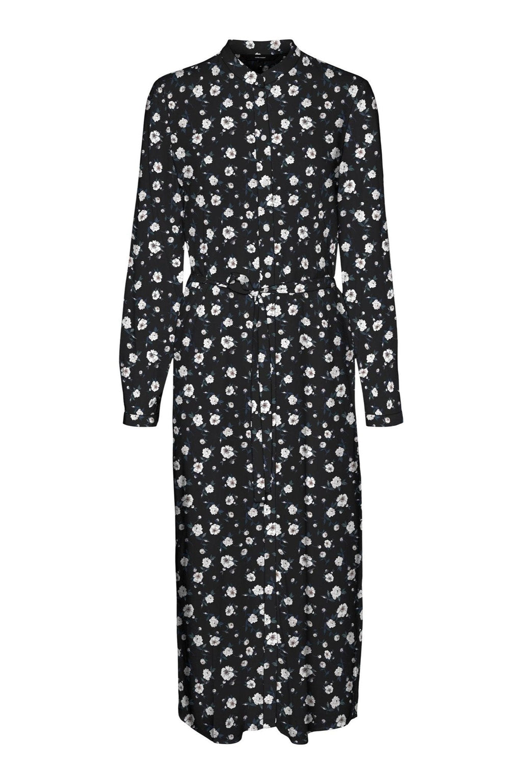 Gemakkelijke shirtjurk met lange mouwen - zwart