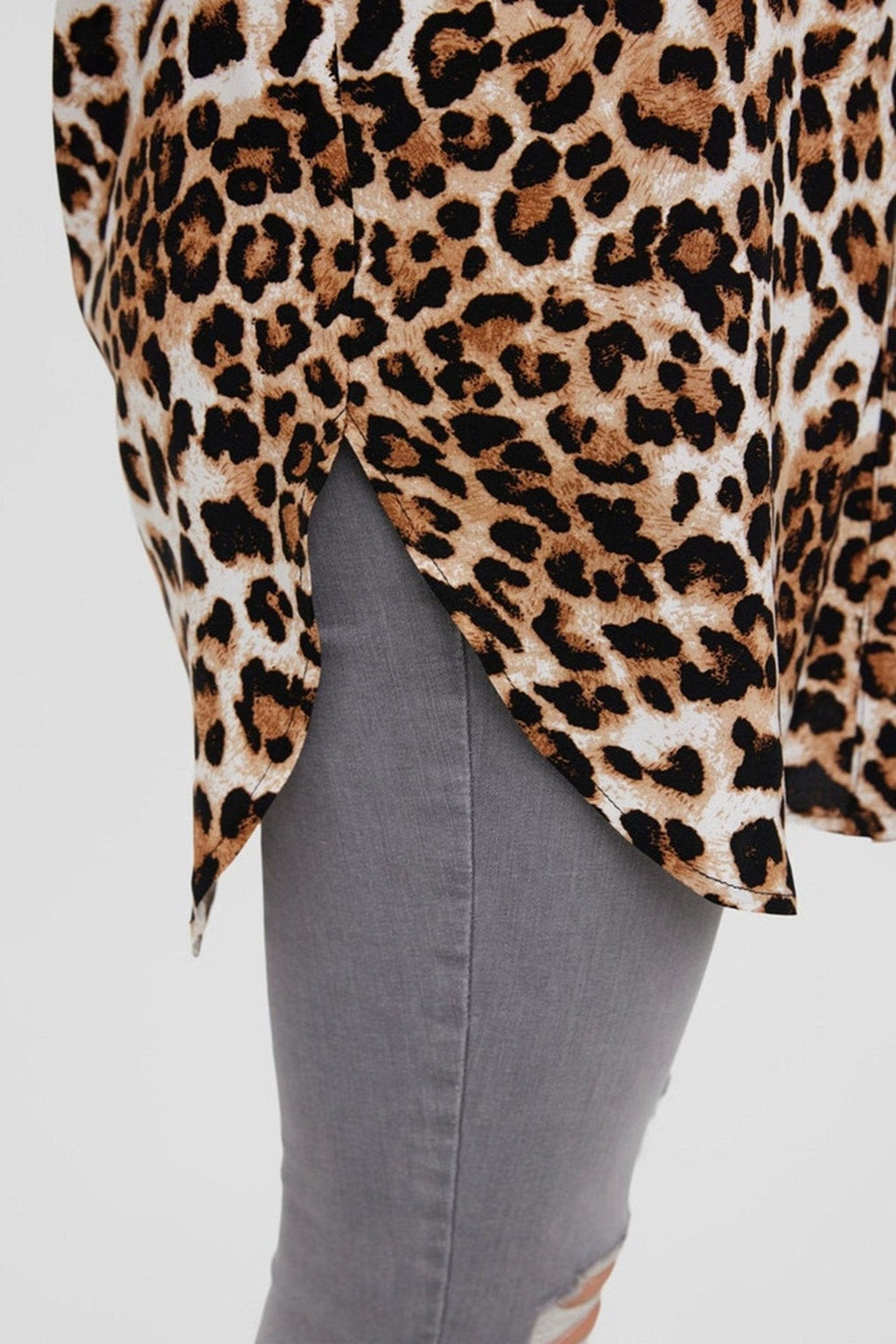 Gemakkelijk lang shirt - tan