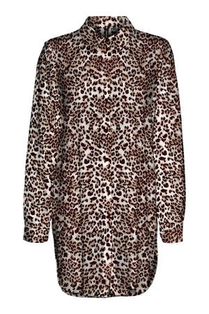 Gemakkelijk lang shirt - tan