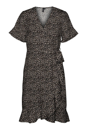 Henna mini wrap jurk - havermout