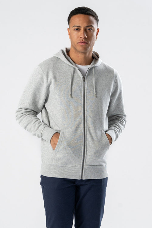 Zip Hoodie - Ash Grey - TeeShoppen Group™ - Shirt - TeeShoppen