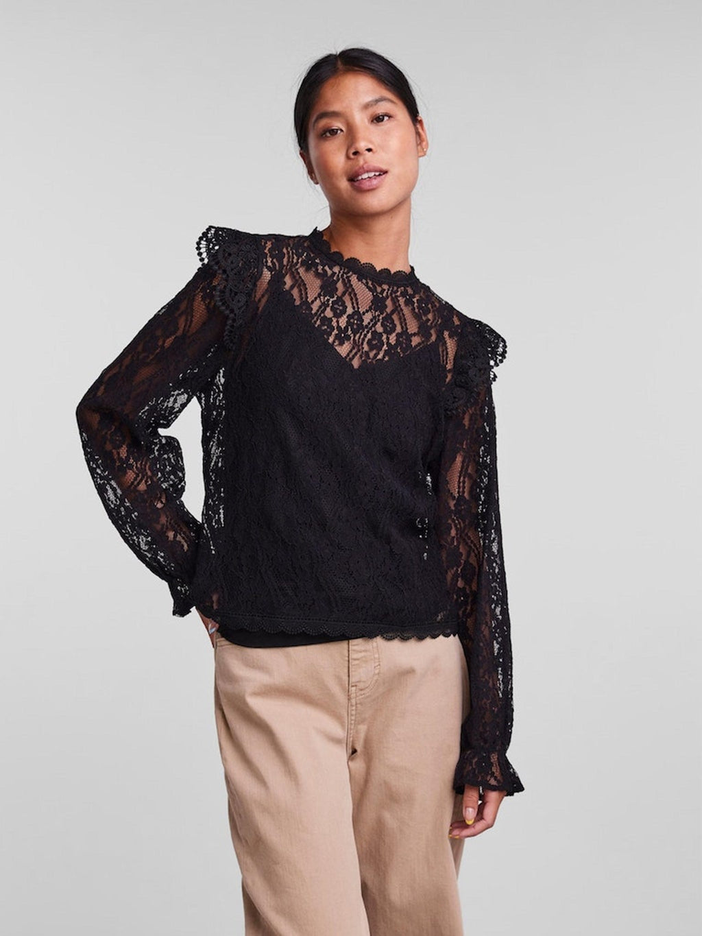 Allie Lace Blouse - zwart