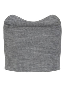 Angie Knit Tube Top - Light Gray Melange